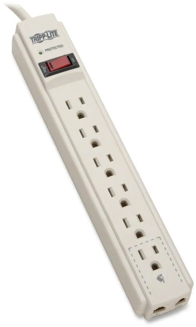 Main image of TLP604TEL 6-OUTLET SURGE PROTECTOR/SUPPRESSOR;(TELEPHONE & DSL PROTECTION, 4-FT CORD)