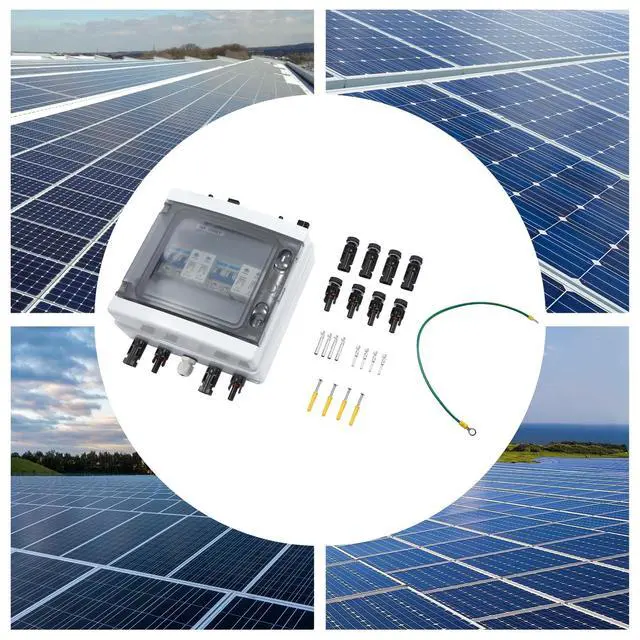 Alt view image 2 of 7 - Solar Combiner Box,Wall-Mounted Combiner Box Circuit Breaker for Solar Panels with Surge Protection and Overload Protection,Solar Disconnect Switch for Outdoor Solar Panels Output Protection