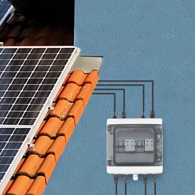 Alt view image 3 of 7 - Solar Combiner Box,Wall-Mounted Combiner Box Circuit Breaker for Solar Panels with Surge Protection and Overload Protection,Solar Disconnect Switch for Outdoor Solar Panels Output Protection