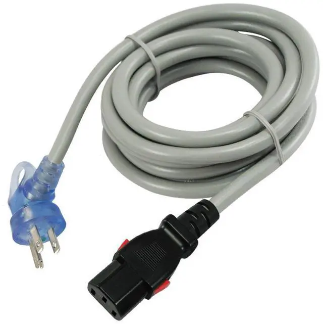 Main image of 27213-5 13-Amp NEMA 5-15P 10-Feet Right Angle Down I-Plug Hospital/Medical Grade Cord with Push Lock IEC C13