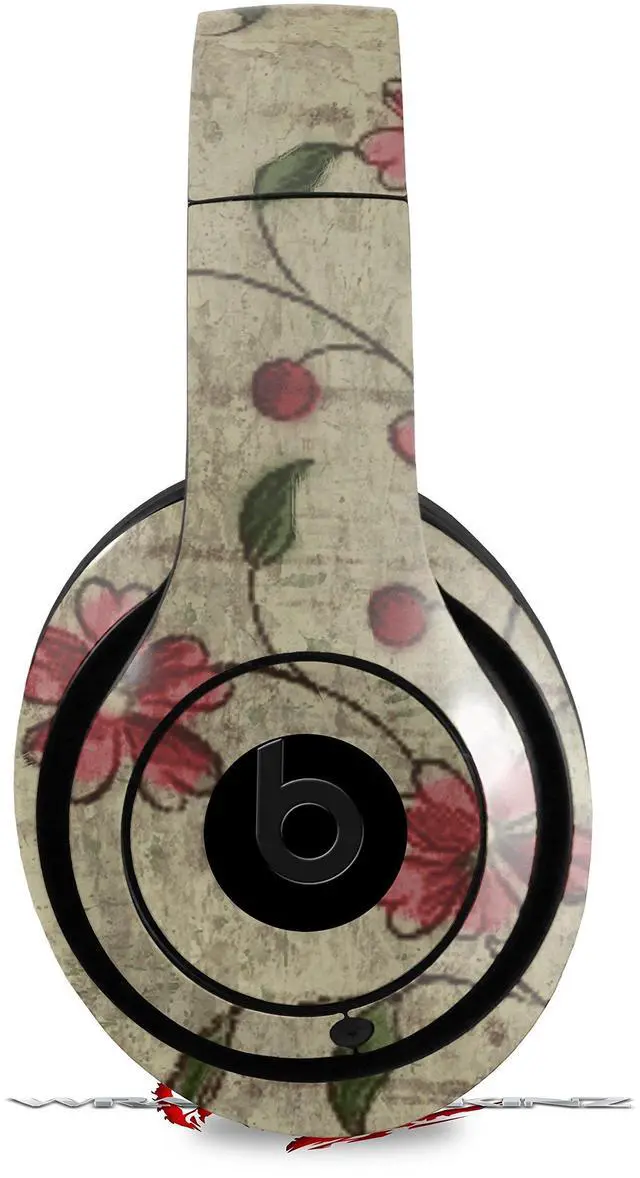 Main image of Skin Decal Wrap Compatible with Beats Studio 2 and 3 Wired and Wirelesss Flowers and Berries Red Skin Only Headphones NOT Included