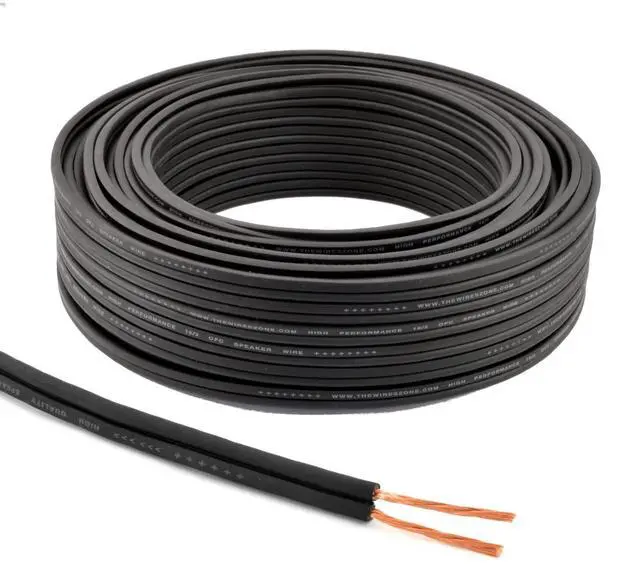 Main image of 16 AWG Speaker Wire 100ft OFC 16/2 Gauge Flexible Full Copper Home Car Audio Speaker Wire Black - 100 Feet