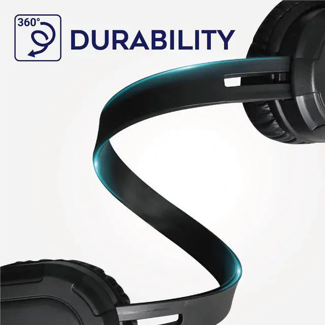 Alt view image 2 of 6 - Bumptect Headphones with Microphone for Kids School, Over-Ear Wired Heaphones Volumn Adjuster, 3.5mm Jack Wired Cored Headset for Children, K12, Education, Kindle, Tablet, PC, Black