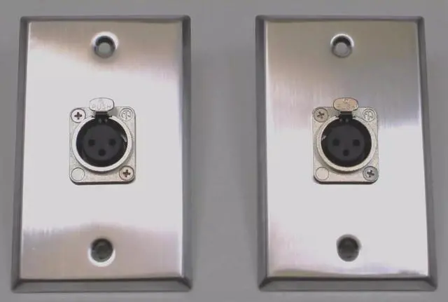 Main image of (2) Two XLR Single Wall Plates w/NEUTRIK NC3FD-L-1 Female 3 Pin Stainless Steel
