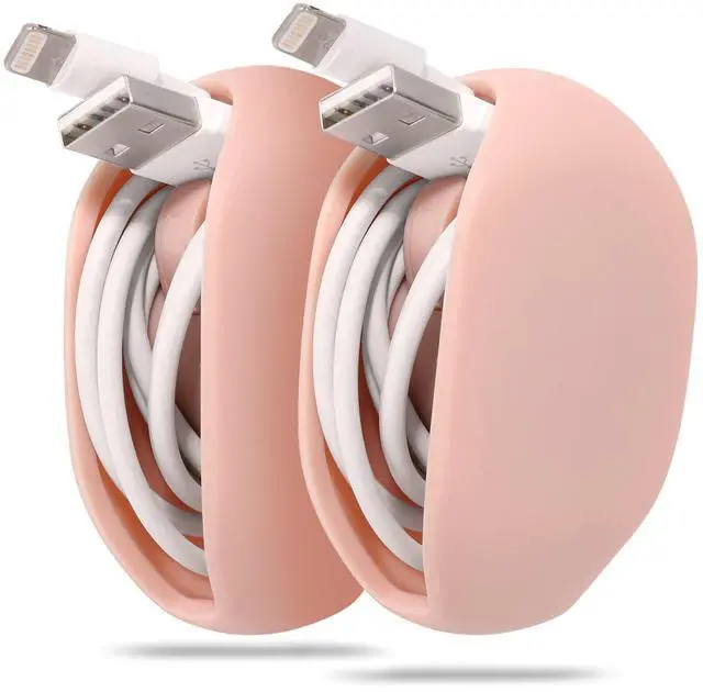 Main image of Earbuds Organizer, Cord Manager, Smart Automatic Cord Master, A Simple Pull Then Will Automatic withdraw, The Cord Must Press on The Automatic withdraw Button When Pull (Rose Gold)