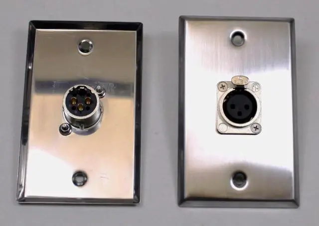 Alt view image 2 of 4 - (2) Two XLR Single Wall Plates w/NEUTRIK NC3FD-L-1 Female 3 Pin Stainless Steel