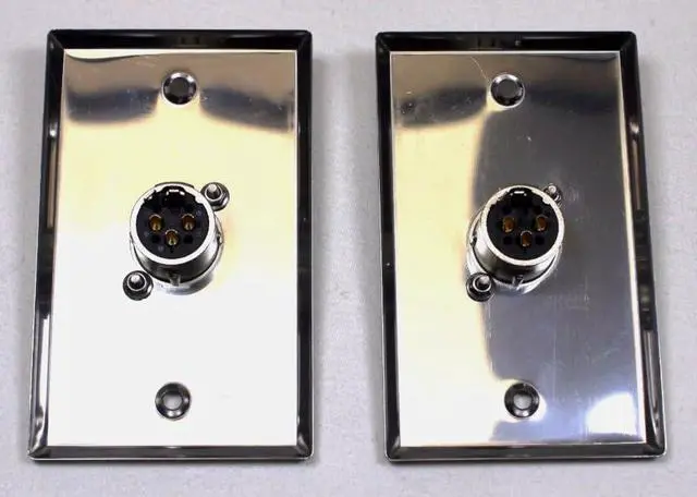 Alt view image 3 of 4 - (2) Two XLR Single Wall Plates w/NEUTRIK NC3FD-L-1 Female 3 Pin Stainless Steel