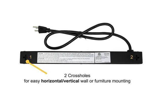 Alt view image 5 of 7 - OT16063 Heavy Duty Metal Surge Protector Power Strip with Mounting Parts 6 White Outlets 3 Feet Power Cord