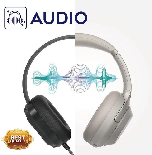 Alt view image 5 of 6 - Bumptect Headphones with Microphone for Kids School, Over-Ear Wired Heaphones Volumn Adjuster, 3.5mm Jack Wired Cored Headset for Children, K12, Education, Kindle, Tablet, PC, Black