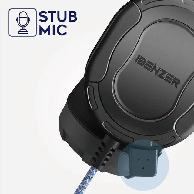Alt view image 3 of 6 - Bumptect Headphones with Microphone for Kids School, Over-Ear Wired Heaphones Volumn Adjuster, 3.5mm Jack Wired Cored Headset for Children, K12, Education, Kindle, Tablet, PC, Black