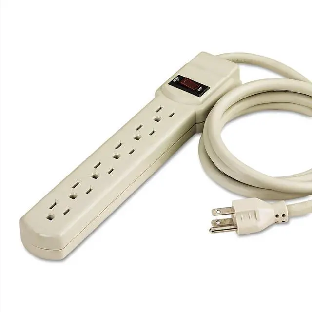 Alt view image 2 of 2 - 73304 Six-Outlet Power Strip, 4-Foot Cord, 1-15/16 x 10-3/16 x 1-3/16 Inches, Ivory