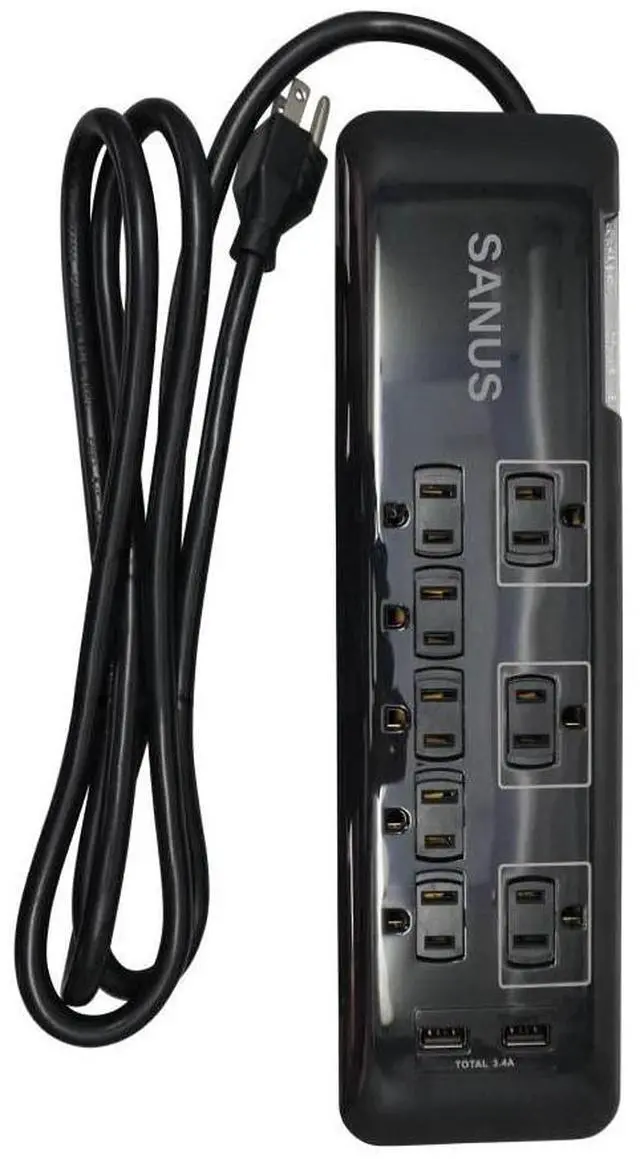 Main image of Surge Protected Power Strip - 8 Outlets & 2 USB Ports