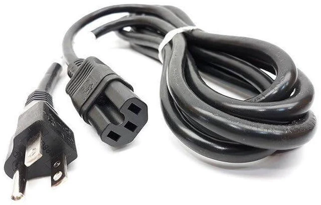 Alt view image 2 of 2 - Black, Heavy Duty NEMA 5-15P to IEC 60320 C15, 14AWG, 15A/1875W, SJT, 125V, for PCs, Monitors, Scanners, and Printers (2FT (0.6 Meter) 10 Pack)