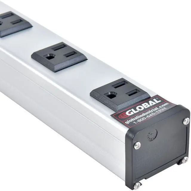 Alt view image 2 of 7 - 19" 7 Outlet Aluminum Power Strip with 15-ft Cord ETL/cETL