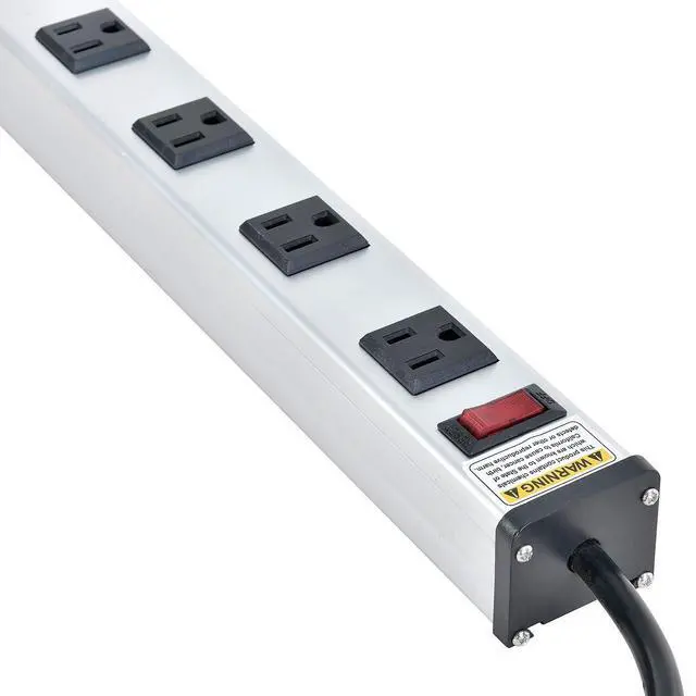 Alt view image 5 of 7 - 19" 7 Outlet Aluminum Power Strip with 15-ft Cord ETL/cETL