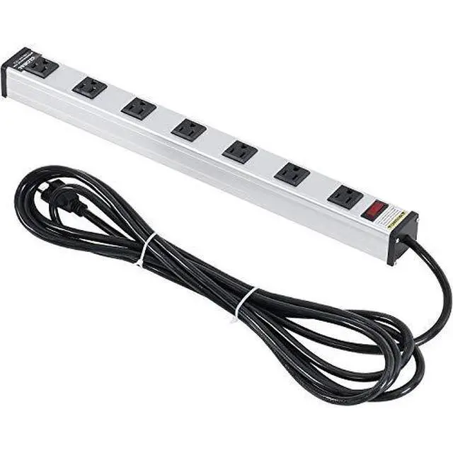 Alt view image 7 of 7 - 19" 7 Outlet Aluminum Power Strip with 15-ft Cord ETL/cETL