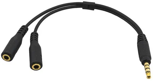Main image of 3.5mm Gold Series Headphone and Microphone Adapter, Black (Multiple Packs) (Five-Pack)