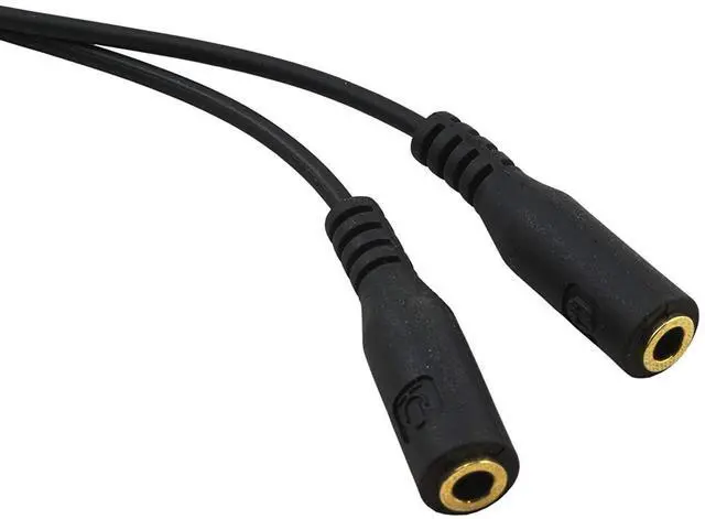 Alt view image 4 of 7 - 3.5mm Gold Series Headphone and Microphone Adapter, Black (Multiple Packs) (Five-Pack)