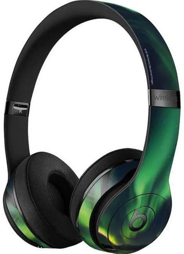 Alt view image 3 of 3 - Decal Audio Skin Compatible with Beats Solo 3 Wireless - Officially Licensed StockTrek Aurora Borealis Over Tjeldsundet in Norway Design