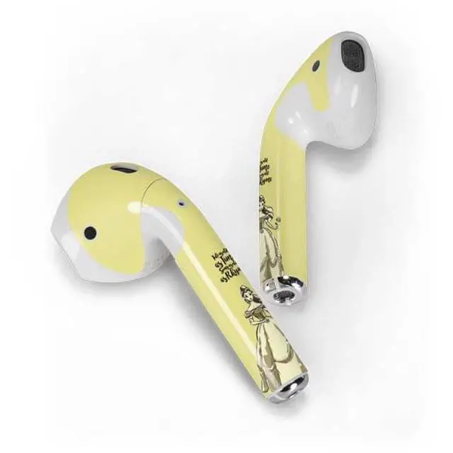 Alt view image 2 of 4 - Decal Audio Skin Compatible with Apple AirPods - Officially Licensed Disney Princess Belle Tale As Old As Time Art Design