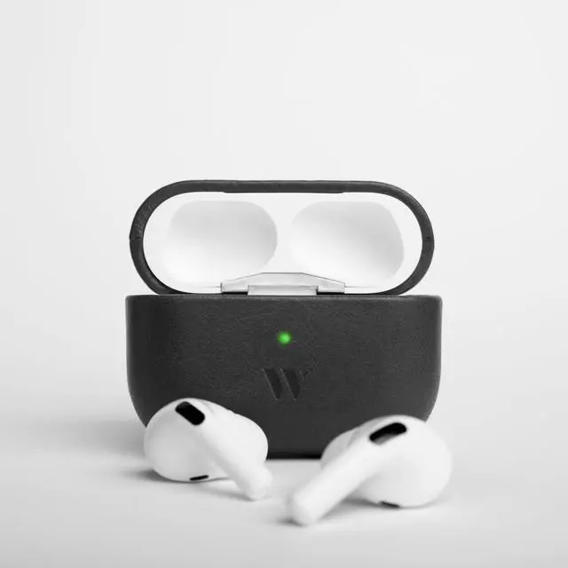 Alt view image 6 of 6 - ® Leather Case for AirPods 4 Genuine Leather Protective Cover, Slim Two-Piece Design with Hand-Stitched Finish and Precise Charging Cutout