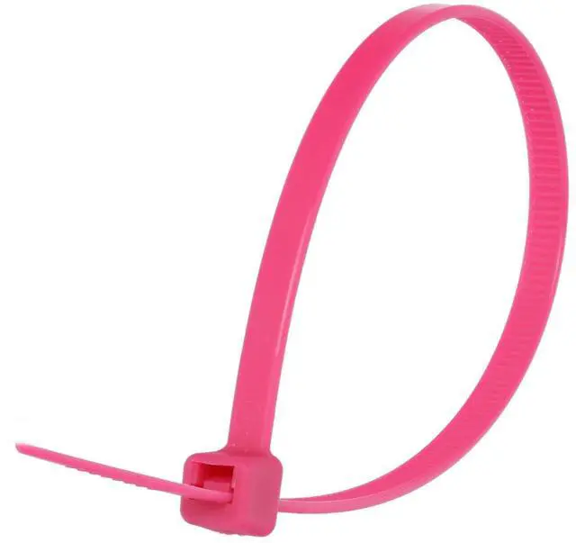 Main image of Fluorescent Nylon Cable Ties, Self-Locking, UV and Water-Resistant 4" 6" 8" - 100 Pack (Pink, 8 Inch)