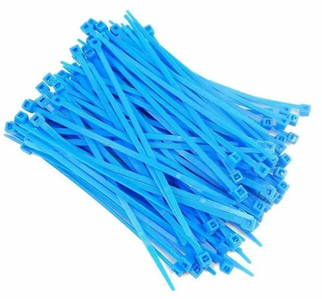 Alt view image 2 of 2 - Fluorescent Nylon Cable Ties, Self-Locking, UV and Water-Resistant 4" 6" 8" - 100 Pack (Blue, 4 Inch)
