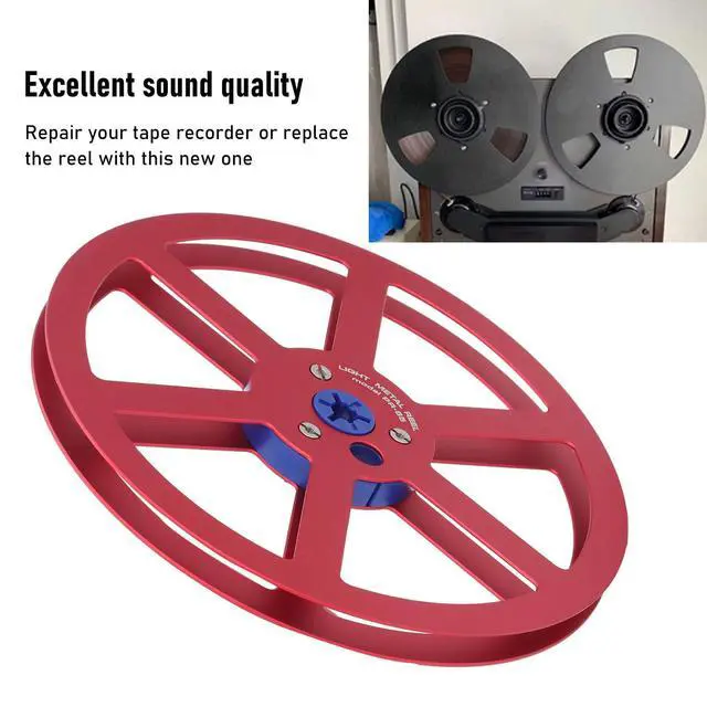 Alt view image 2 of 7 - Universal 1/4 7 Inch Nab Aluminum Metal Tape Take Up Reel, Sound Tape Empty Reel with 6 Holes, for Open Reel Audio (Red)