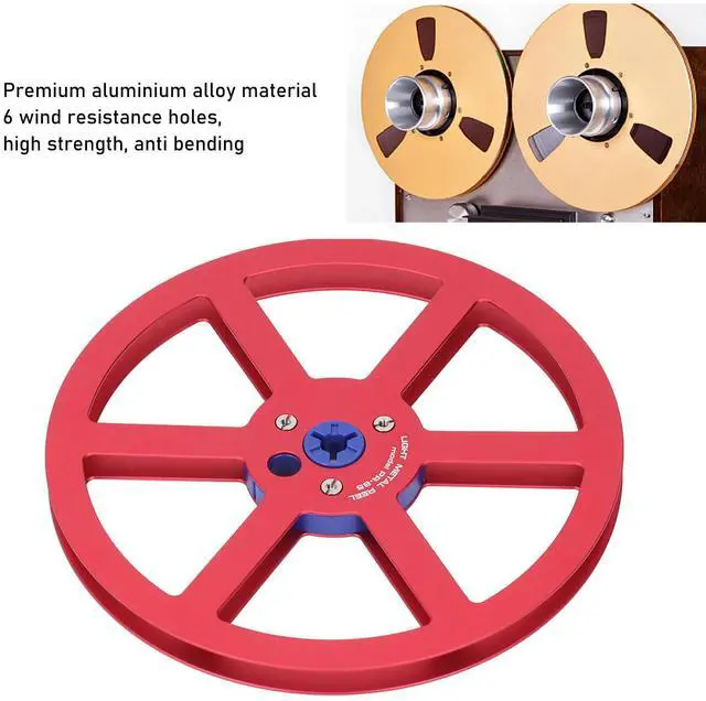 Alt view image 3 of 7 - Universal 1/4 7 Inch Nab Aluminum Metal Tape Take Up Reel, Sound Tape Empty Reel with 6 Holes, for Open Reel Audio (Red)