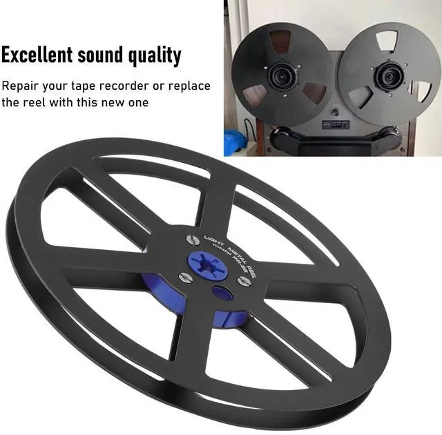 Alt view image 2 of 7 - Universal 1/4 7 Inch Nab Aluminum Metal Tape Take Up Reel, Sound Tape Empty Reel with 6 Holes, for Open Reel Audio (Black)