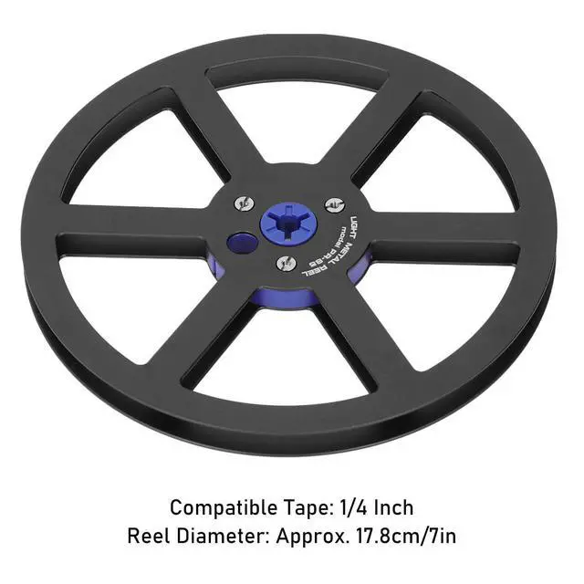 Alt view image 4 of 7 - Universal 1/4 7 Inch Nab Aluminum Metal Tape Take Up Reel, Sound Tape Empty Reel with 6 Holes, for Open Reel Audio (Black)