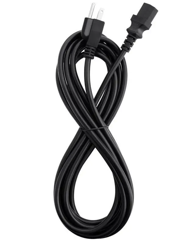 Alt view image 2 of 7 - 15 Feet Universal Power Cord Replacement, 18AWG AC Power Cable, 3 Prong Extension Cord for PC or Monitor, UL Approved, Black