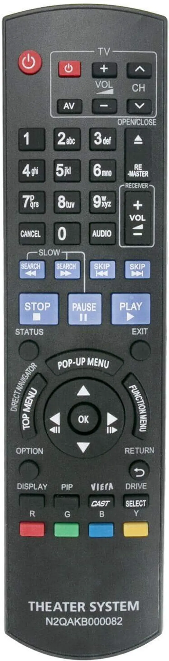 Main image of New N2QAKB000082 Replaced Remote for Panasonic Blu-ray Player DMP-BD65 DMP-BD45