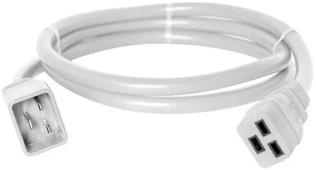 Main image of Heavy Duty Extension Power Cord, C19 to C20, 12AWG, 20 AMPS, 250V (White) (White 10 ft.)