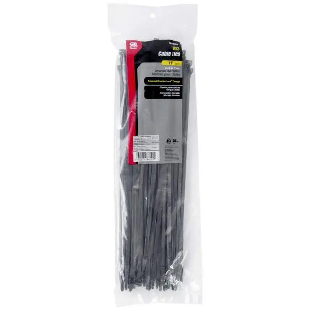 Alt view image 3 of 4 - GB 46-310UVB 11" Double Lock Cable Ties 75-lb Black - 100 per Bag