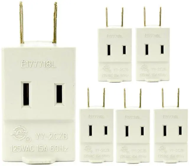 Main image of 3 Outlet Extender Cube Taps Multiple Plug Outlet Power Splitter Ivory Color for Home Office Travel Cruise Ship School Dorm Essentials Mobile Devices UL Listed Pack of 6