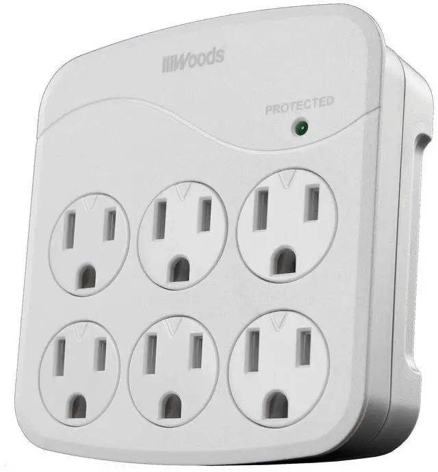 Main image of Southwire Surge Protector - 6 Power Outlets - 1440J Appliance Surge Protection - cULus Listed - Slim Design - White