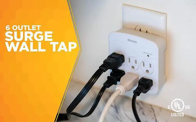 Alt view image 2 of 7 - Southwire Surge Protector - 6 Power Outlets - 1440J Appliance Surge Protection - cULus Listed - Slim Design - White