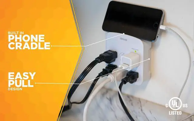 Alt view image 4 of 7 - Southwire Surge Protector - 6 Power Outlets - 1440J Appliance Surge Protection - cULus Listed - Slim Design - White