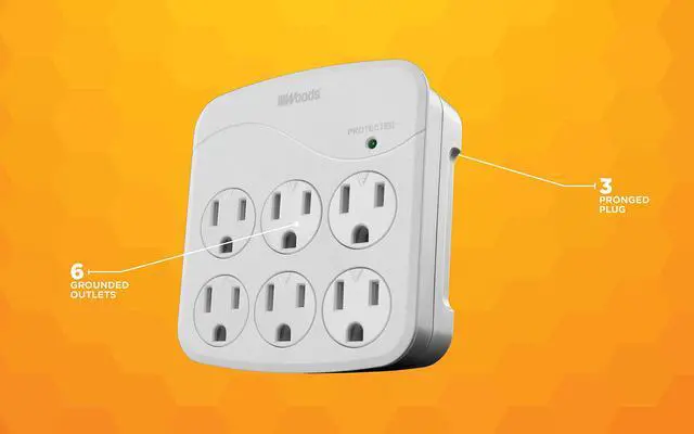 Alt view image 7 of 7 - Southwire Surge Protector - 6 Power Outlets - 1440J Appliance Surge Protection - cULus Listed - Slim Design - White