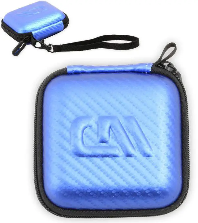 Main image of Carry Case Compatible with Fender Mustang Micro Headphone Amp and Charging Cable - Headphone Amplifier Case Only with Wrist Strap, Blue