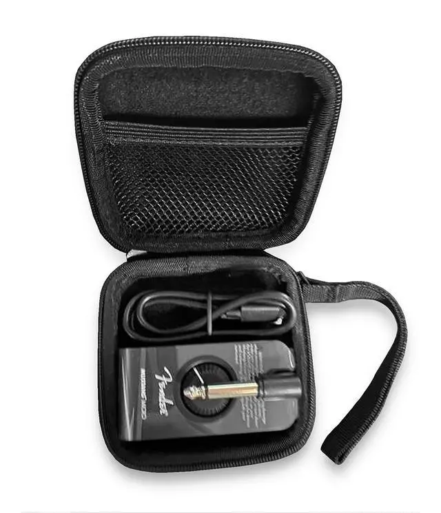 Alt view image 6 of 7 - Carry Case Compatible with Fender Mustang Micro Headphone Amp and Charging Cable - Headphone Amplifier Case Only with Wrist Strap, Blue