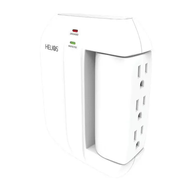 Alt view image 3 of 7 - AS-HP-5R 5-Outlet Wall Tap Surge Protector with 2 USB Charging Ports