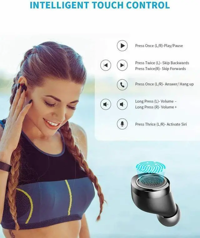 Alt view image 3 of 7 - TWS Earphones Wireless Earbuds Compatible with Samsung Galaxy A16 5G, Headphones True Stereo Headset Hands-Free Mic Charging Case