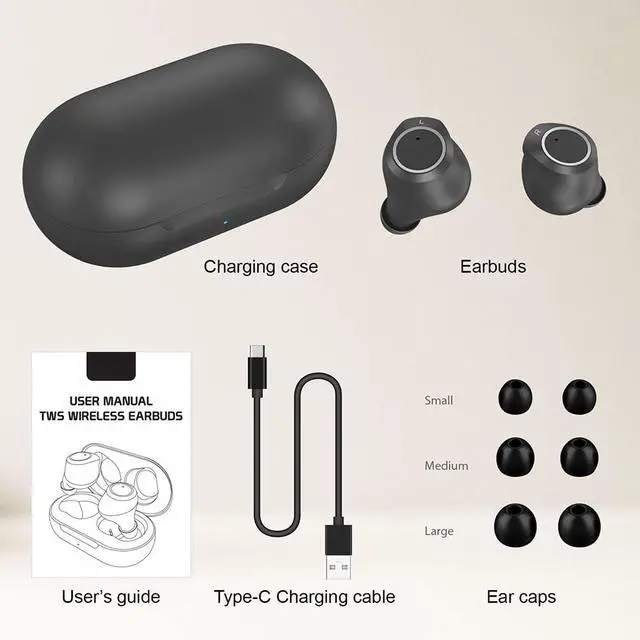 Alt view image 7 of 7 - Wireless V5.2 Bluetooth Earbuds Compatible with Samsung Galaxy S9 Plus with Charging Case for in Ear Headphones. (V5.2 Black)
