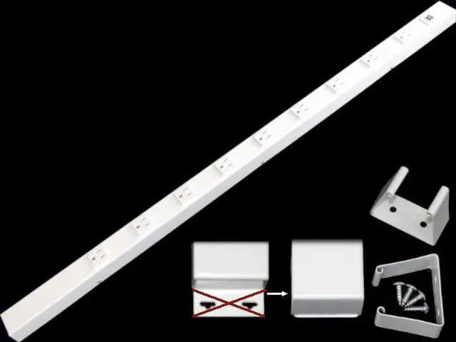Main image of 36 Hardwired Power Strip (NO Power Cord), 9 Vertical Outlets (NOT Tamper Resistant), NO Ears (Without mounting tabs), 15A (NOT a 20 Amp Unit), USB, White