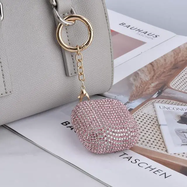 Alt view image 3 of 5 - Case for Airpods 3rd Generation Case Sparkly Diamond Airpod 3 Case with Keychain TPU Shockproof Protective Premium Bling Rhinestone Cover Skin for AirPods 3 Charging Case, Pink