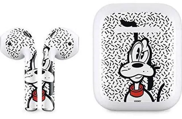 Main image of Decal Audio Skin Compatible with Apple AirPods - Officially Licensed Disney Friends Pluto Confused Design