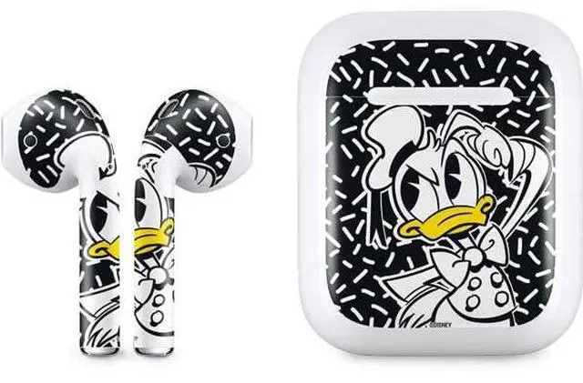 Main image of Decal Audio Skin Compatible with Apple AirPods - Officially Licensed Disney Friends Donald Duck Thinking Design