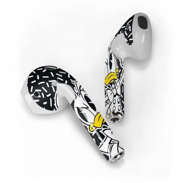 Alt view image 2 of 4 - Decal Audio Skin Compatible with Apple AirPods - Officially Licensed Disney Friends Donald Duck Thinking Design